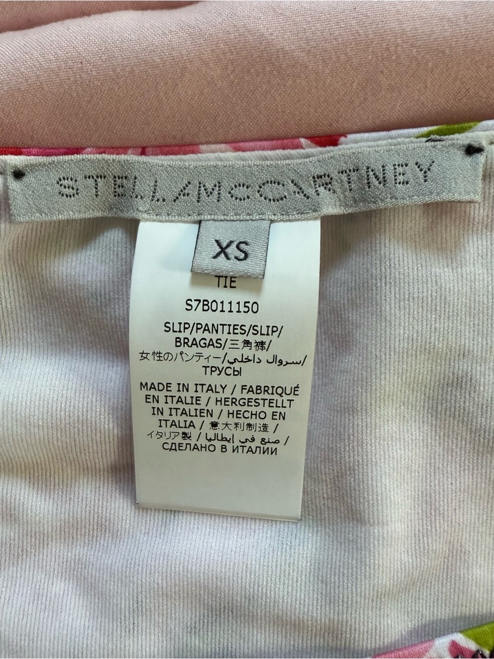 Stella McCartney Pink Yellow Floral Tie-Side Bikini Bottom XS - Picture 3 of 7